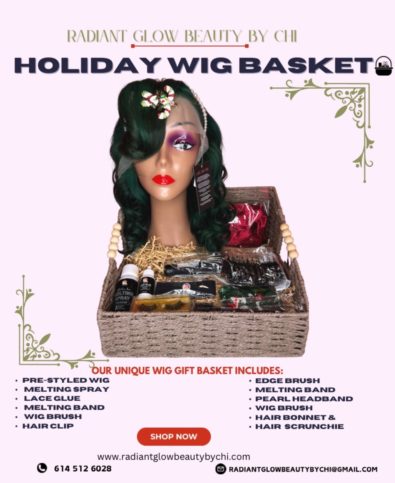 HOLIDAY WIG BASKET